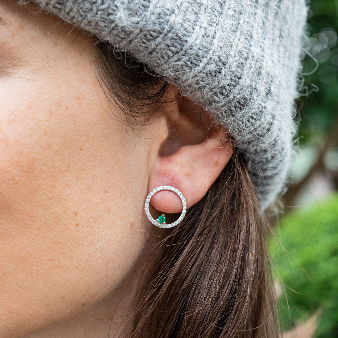 Emerald Diamond Hoop Earrings Emerald Diamond Hoop Earrings