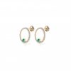 Emerald Diamond Hoop Earrings