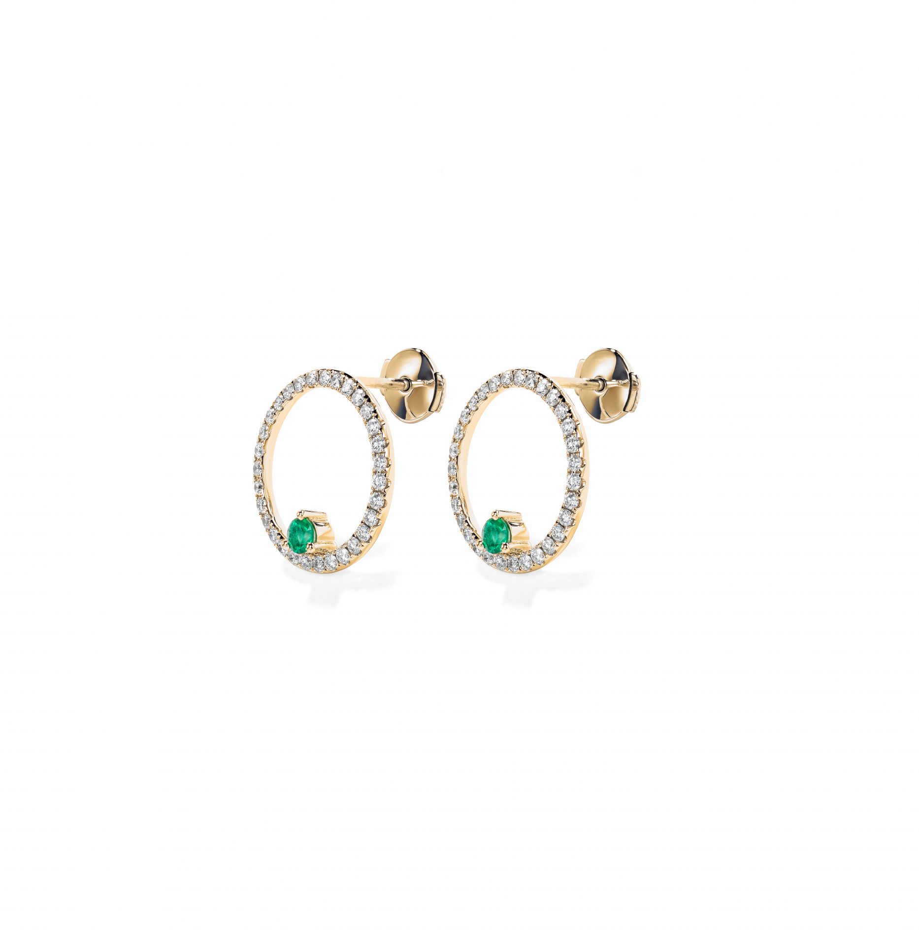 Emerald Diamond Hoop Earrings Emerald Diamond Hoop Earrings