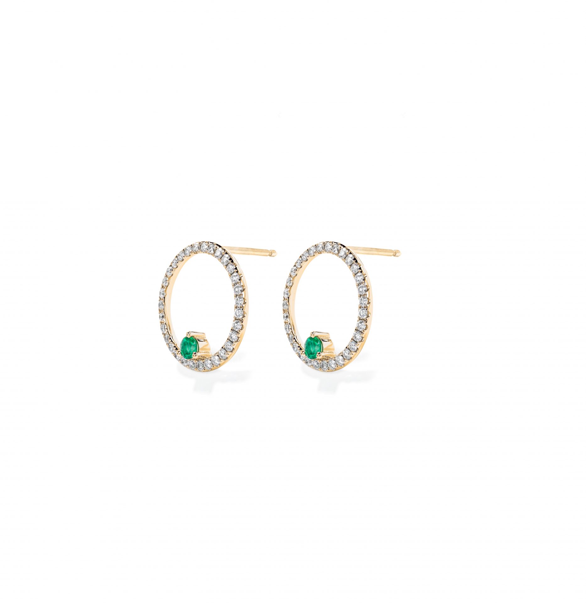 Emerald Diamond Hoop Earrings Emerald Diamond Hoop Earrings