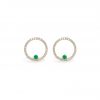 Emerald Diamond Hoop Earrings