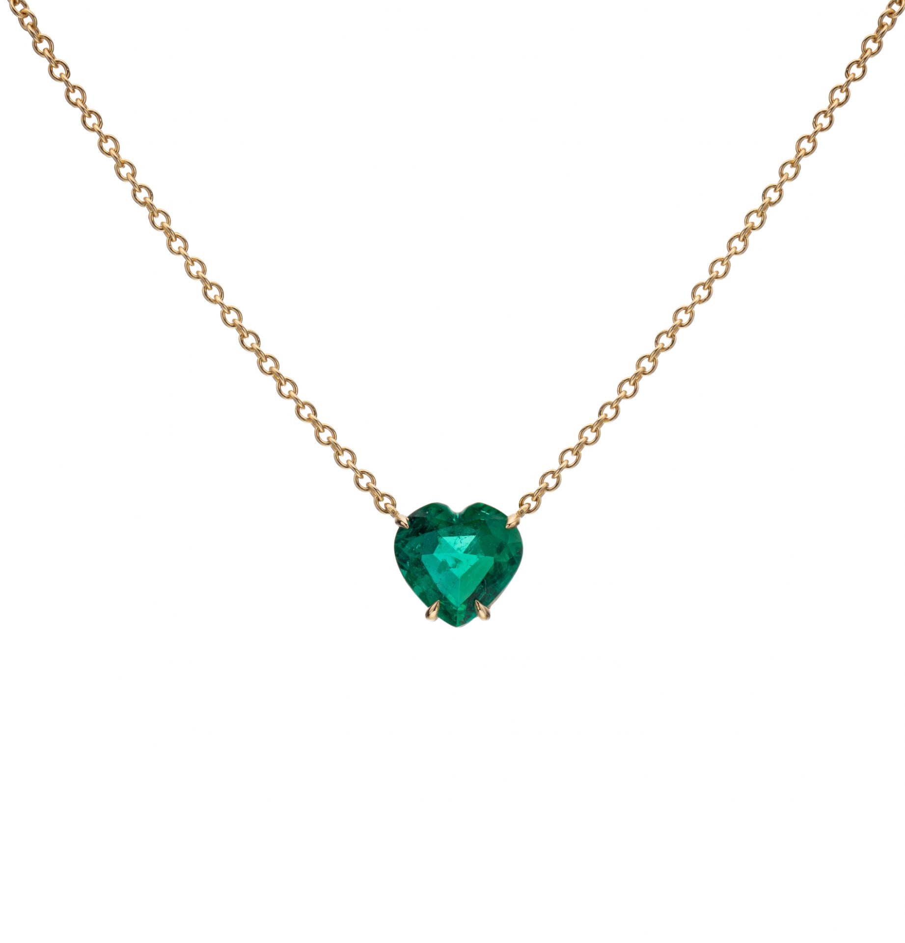 Emerald Heart Shape Necklace - Aliya Fine Jewellery