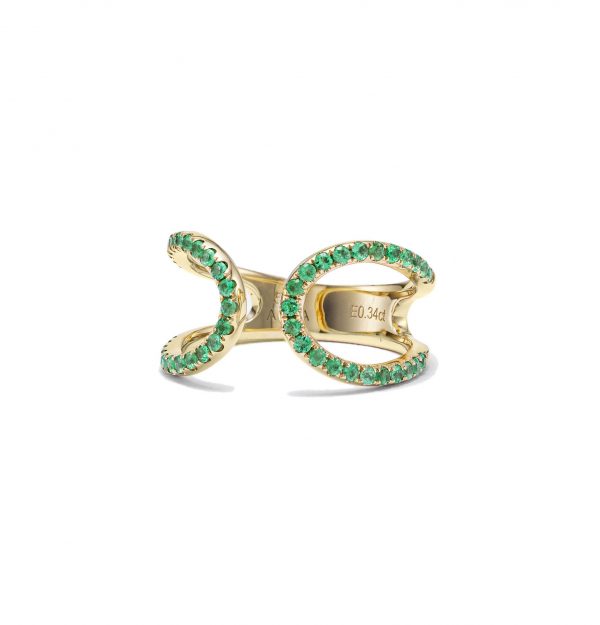 Emerald Moon Ring