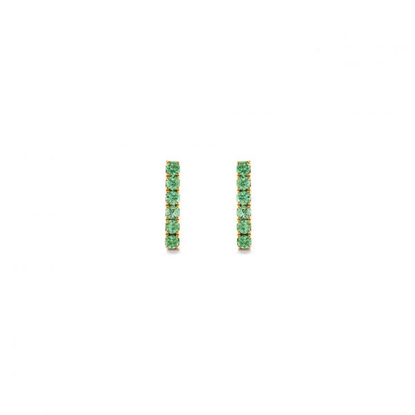 Emerald Baguette Studs