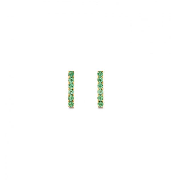 Emerald Baguette Studs