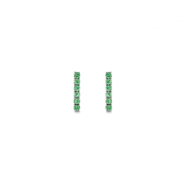 Emerald Baguette Studs