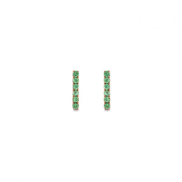 Emerald Baguette Studs