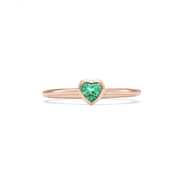 Mini Emerald Heart Ring