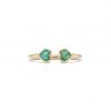 Mini Emerald Double Heart Ring