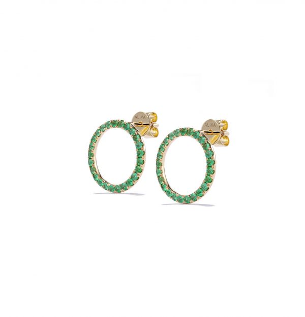 Emerald Circle Earrings