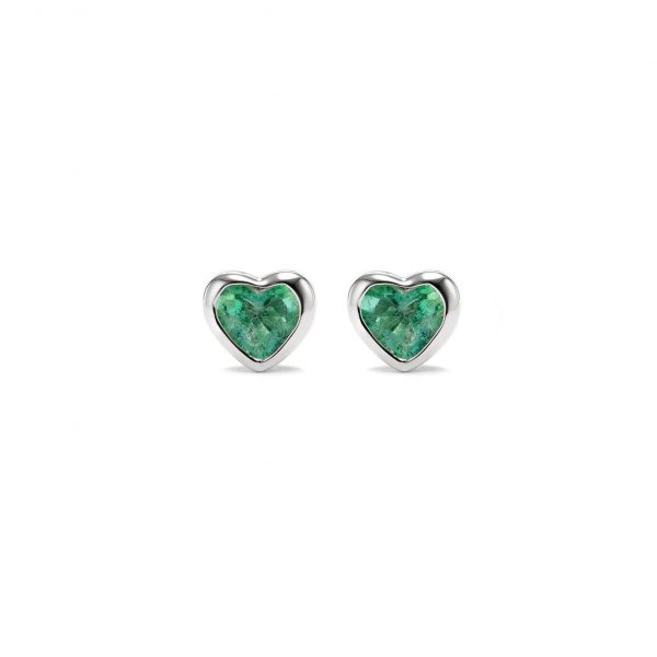 Emerald Heart Studs