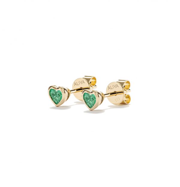 Emerald Heart Studs