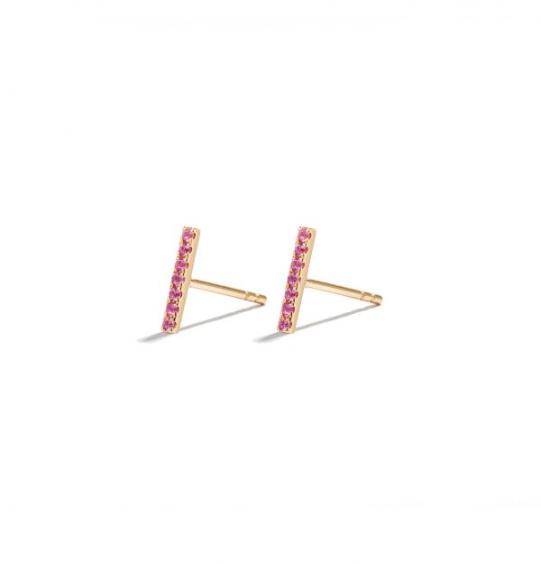 Pink Baguette Studs