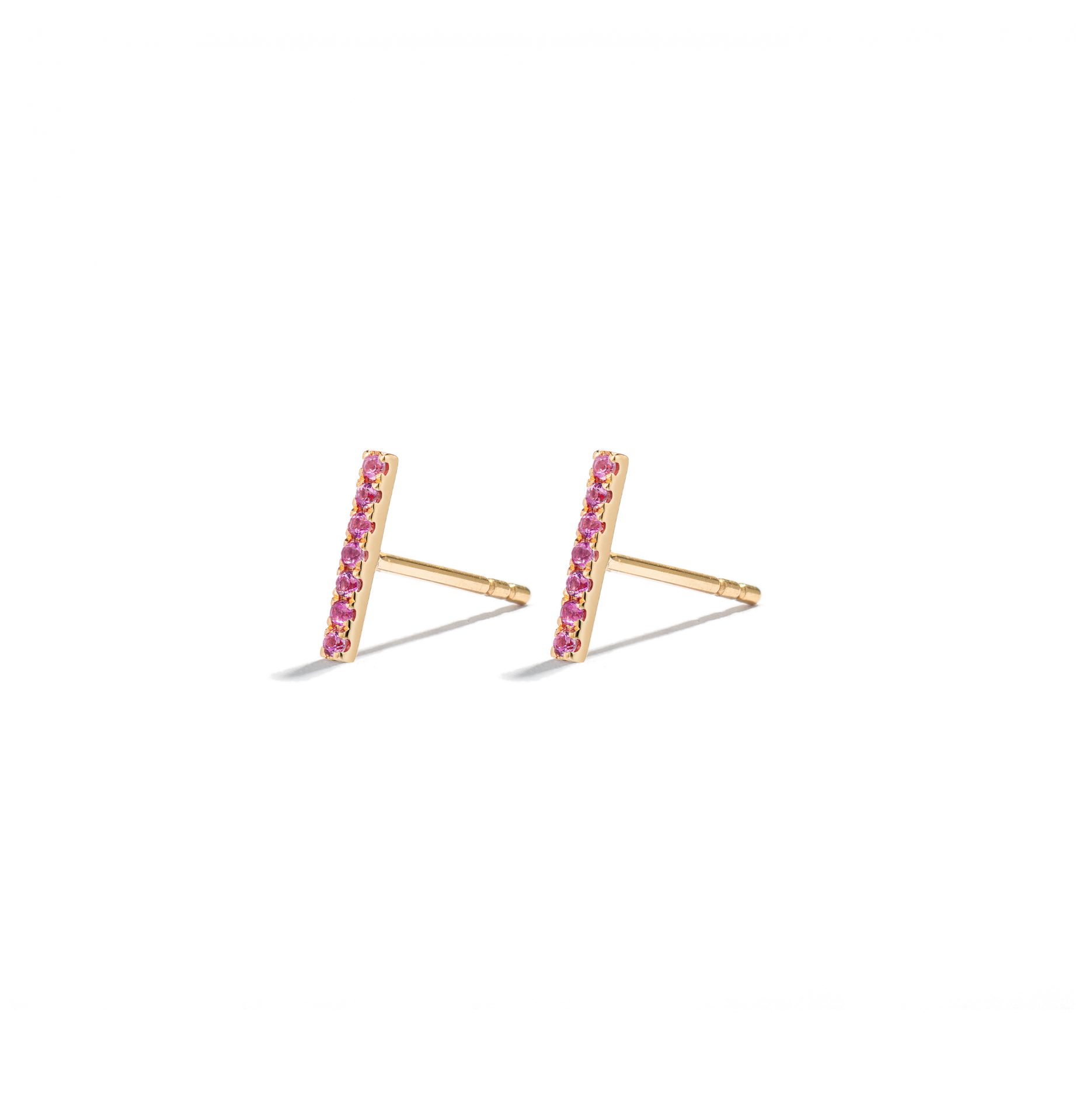 Pink Baguette Studs
