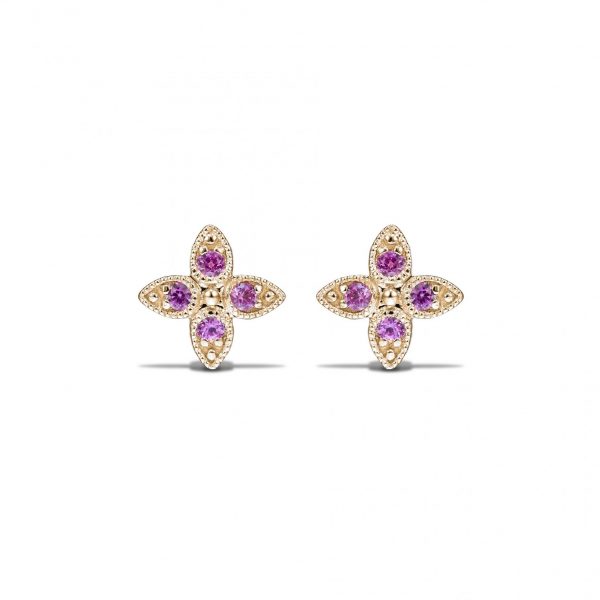 Pink Clover Studs