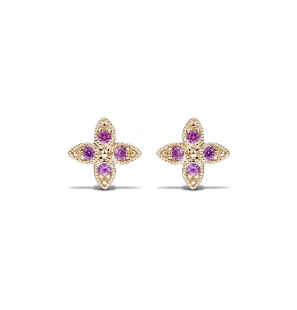 Pink Clover Studs