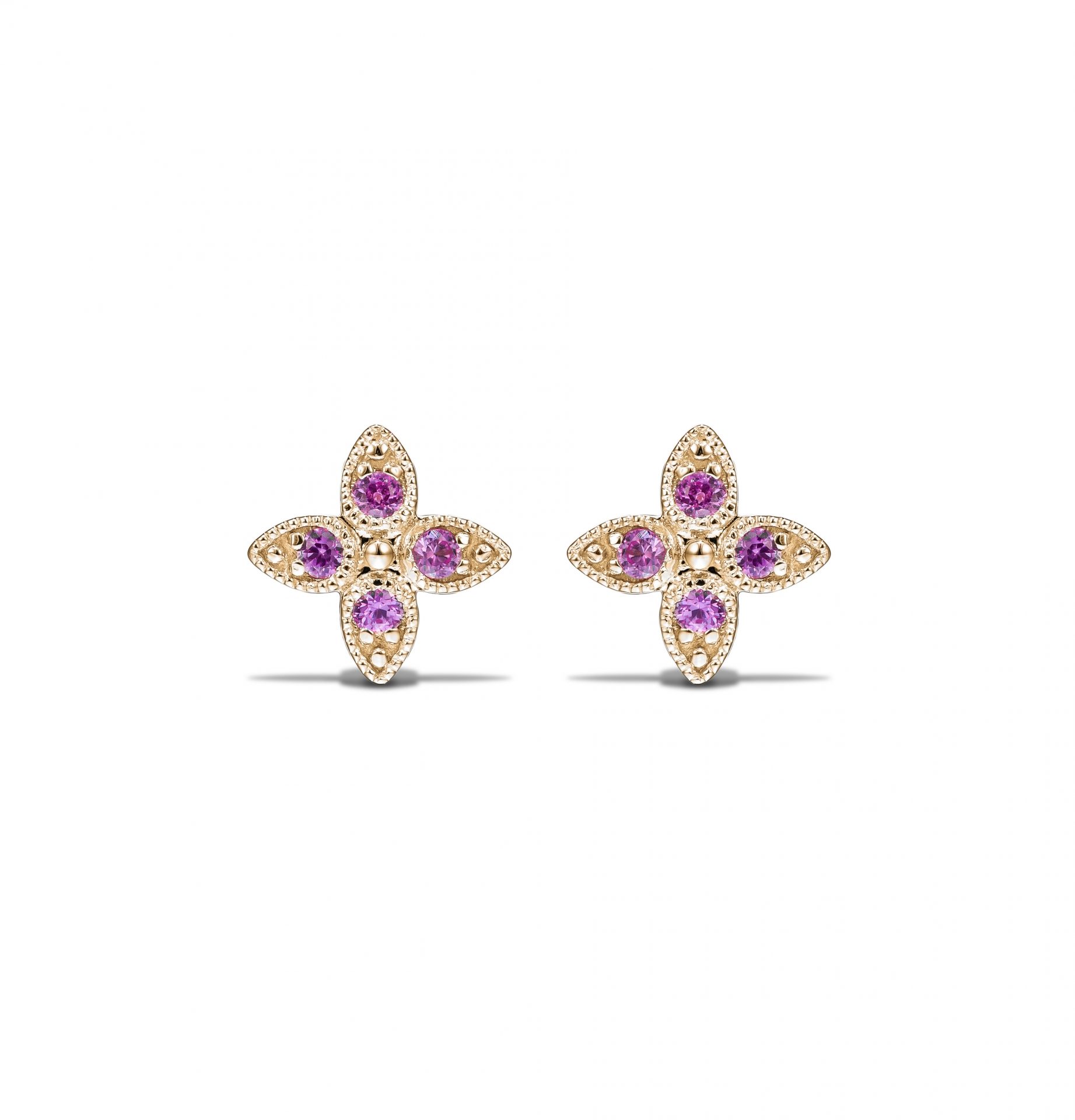 Pink Clover Studs