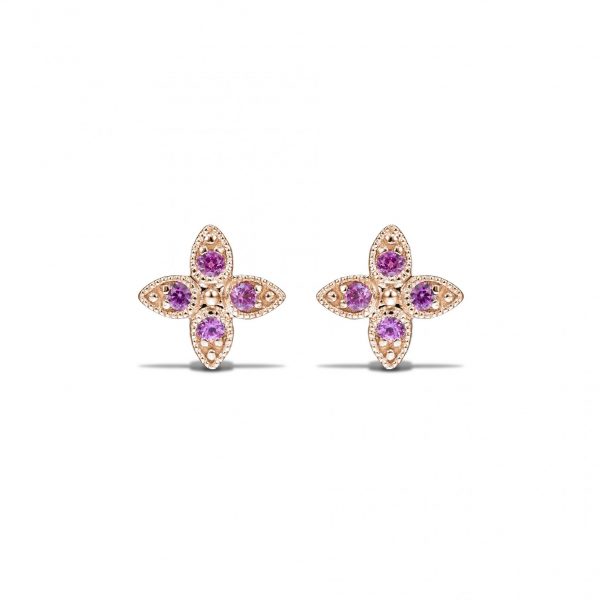 Pink Clover Studs