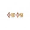 Pink Clover Studs