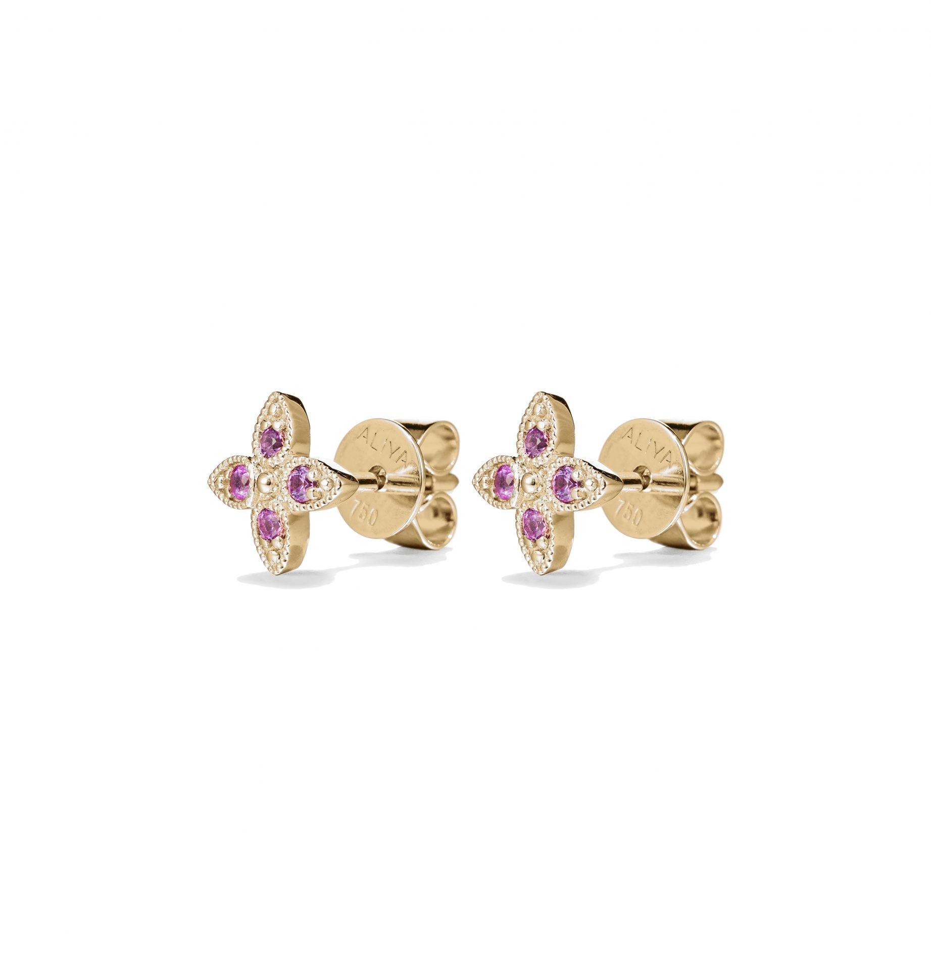Pink Clover Studs