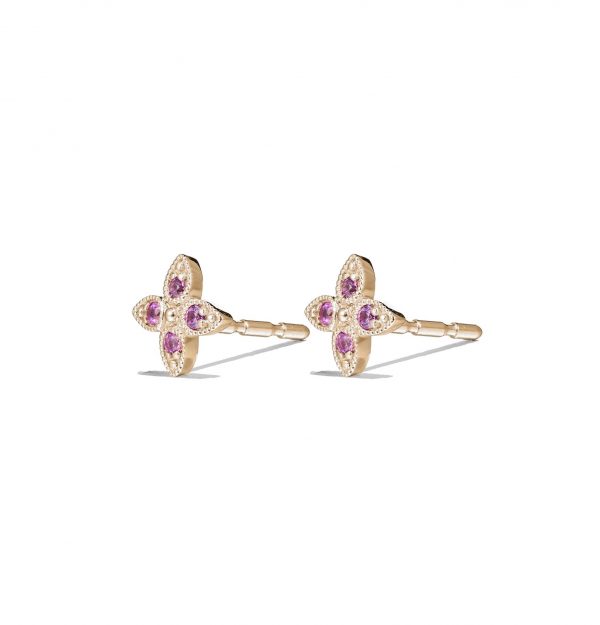 Pink Clover Studs