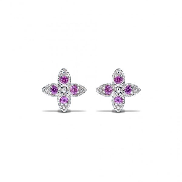 Pink Clover Studs